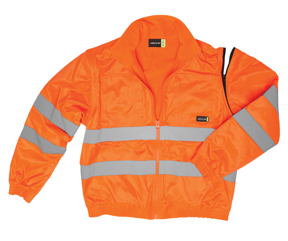 Hi-Vis Fleece Lined Bomber Jacket orange.1