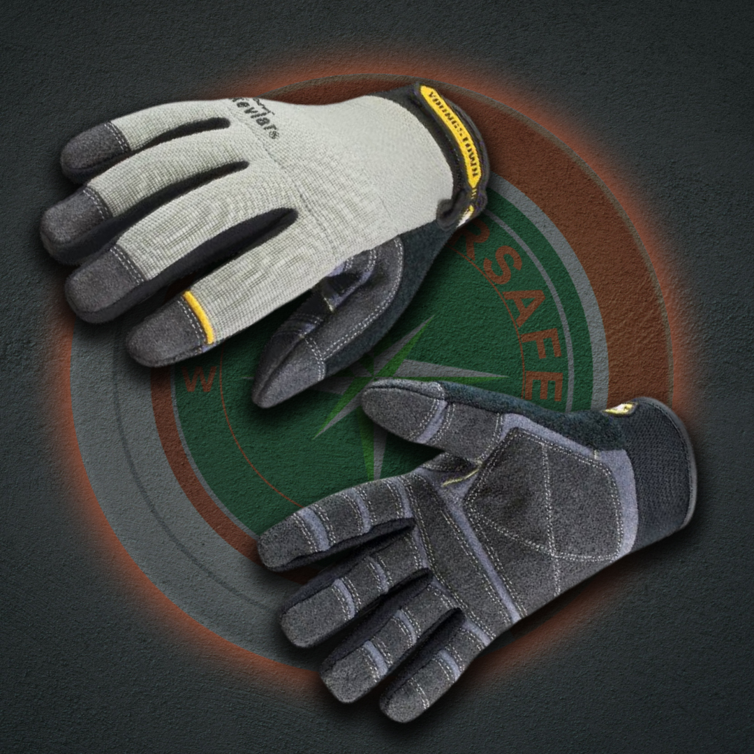 Yellow Kevlar cut-resistant gloves