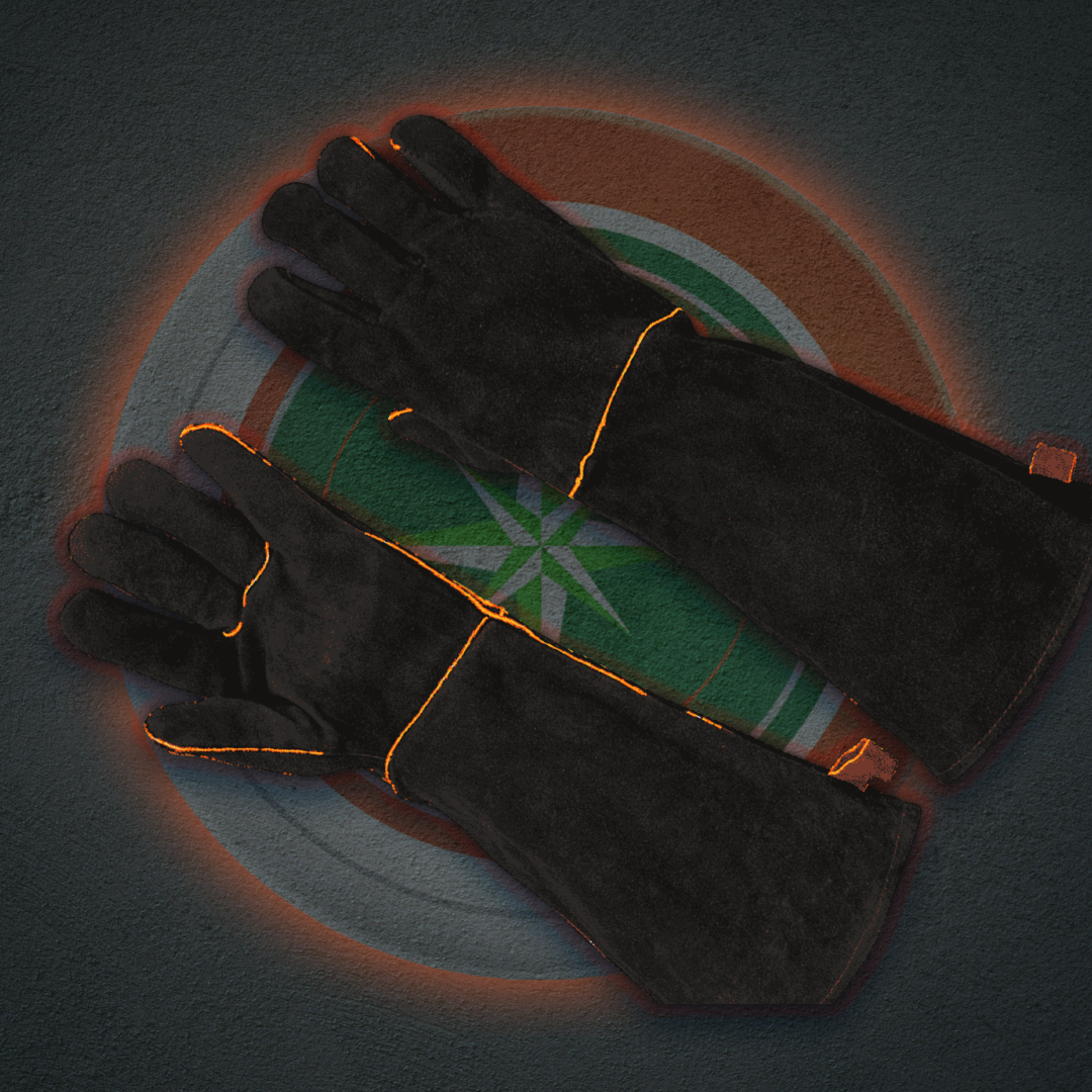 Long-cuff welding gloves resisting sparks and heat