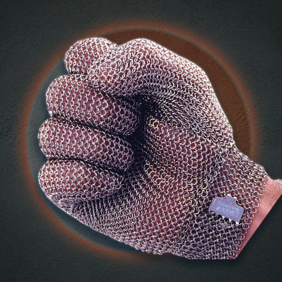 Stainless-steel chainmail glove for cut protection