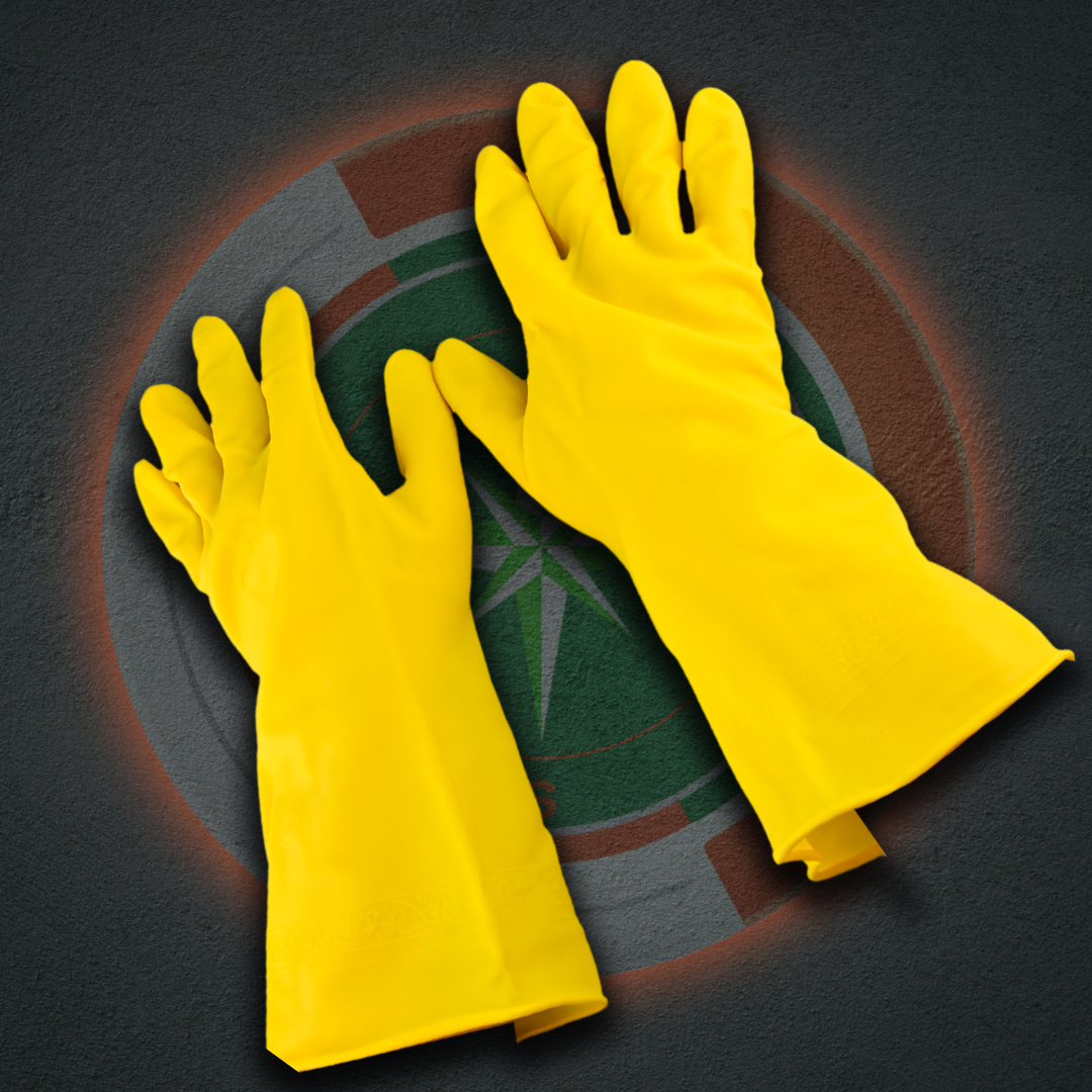 Natural rubber gloves for wet and cleaning tasks